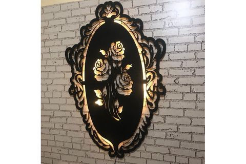 DEKORATİF GÜL DESENLİ PANO
