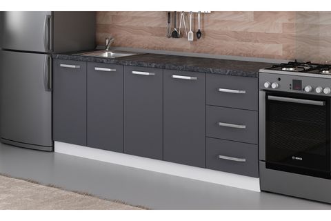 MİNAR 205 CM MUTFAK DOLABI BEYAZ ANTRASİT 205-A1-ALT MODÜL
