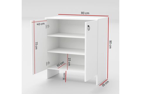 KABİ İKİ KAPAKLI ÇOK AMAÇLI DOLAP, BEYAZ