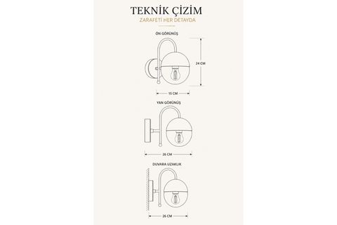 KÜRE APLİK ESKİTME BEYAZ CAMLI