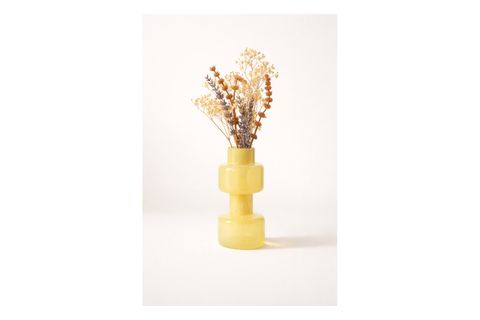 SARI CAM VAZO DEKORATİF ŞEFFAF ÇİÇEK VAZOSU, 15 CM