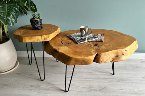 ODKA KÜTÜK SEHPA, İKİLİ, NATUREL