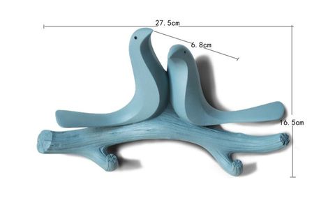 DAL ÜSTÜNDE İKİLİ KUŞ DEKOR ASKILIK, MAVİ