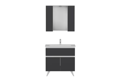 NİKA BANYO DOLABI 85CM AY2K1Ç 2K1A ETJ BEYAZ ANTRASİT