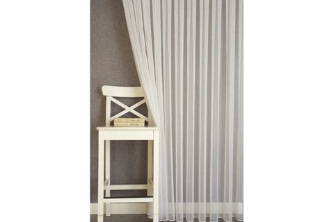 MASSARELLİ ÇİZGİLİ TÜL EKRU PİLESİZ 350X260