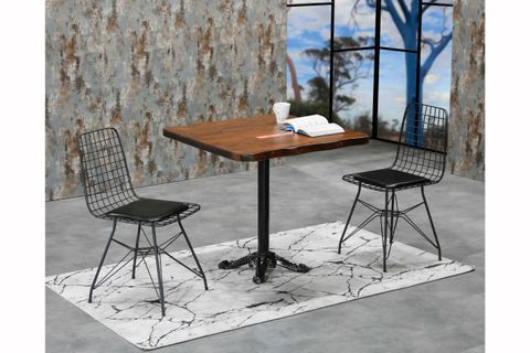 KAMER 2 KIŞILIK  DOĞAL KÜTÜK DÖKÜM AYAKLI MUTFAK MASASI TAKIMI