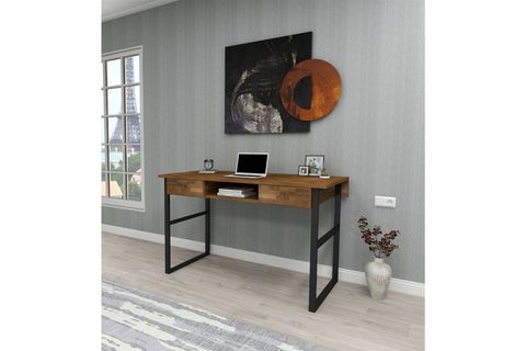 ARNETTİ ALLEN AHŞAP ÇALIŞMA MASASI, CEVİZ