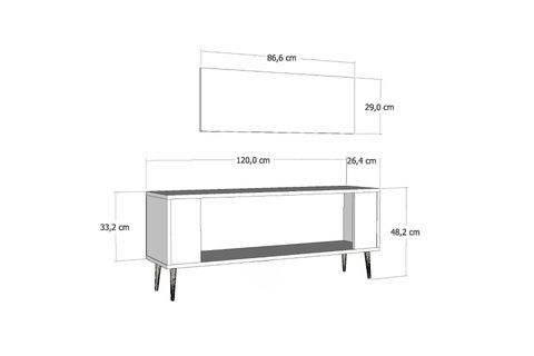 RETROLP TV SEHPASI, 4CT, ANTRASİT GÜMÜŞ