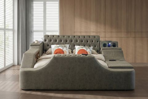 ROME TV MODÜLLÜ MASAJLI AKILLI KARYOLA, KAHVERENGİ