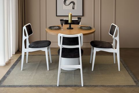 LİVONİ AHŞAP MASA TAKIMI, 90X90