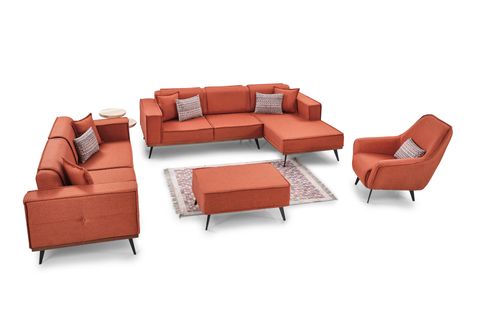 YENİ LOFT KETEN PUF, KİREMİT