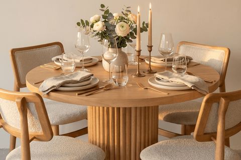 PALMA DÖŞEMELİ SANDALYE AHŞAP MASA TAKIMI, 90X90