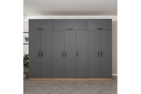MİNAR KALE GARDIROP 8,  7 KAPAKLI,  ANTRASİT