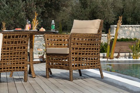 PAVİA RATTAN İKİLİ BAHÇE MOBİLYASI, KAHVERENGİ