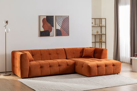 CADDY CORNER SOFA, RİGHT CHAİSE, BURNT ORANGE, UK