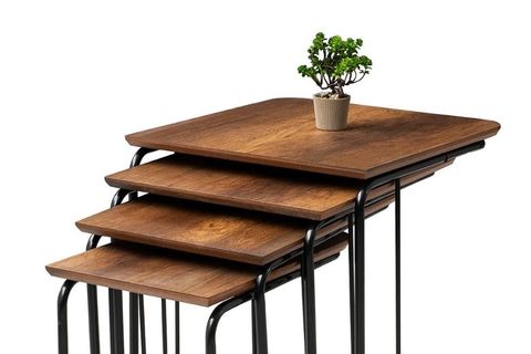 KONAK ZİGON SEHPA, SİYAH, BAROK CEVİZ