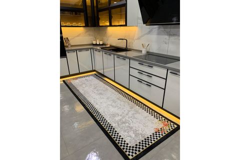 BRİLLANT HALI OWER SAÇAKSIZ LATEKS DERİ TABAN SU GEÇİRMEZ LEKE TUTMAZ MUTFAK HALISI 130X190 SOMON
