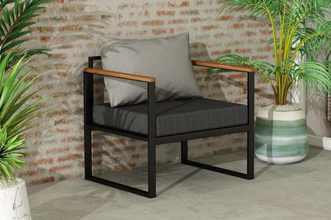 WOODESK NATURE TEKLİ BAHÇE KOLTUĞU, GRİ, CPT5501-70