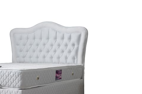CAMELLİ BAZA BAŞLIK VE DELÜX YATAK SETİ, BEYAZ, 90X190