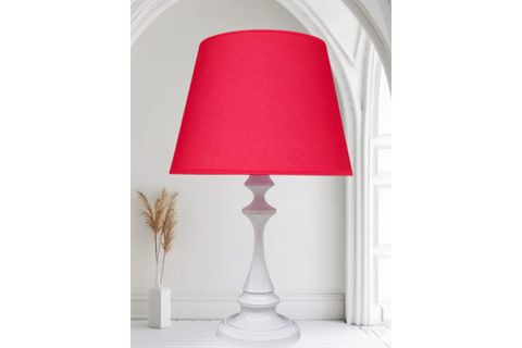 FARO ABAJUR BEYAZ METAL GÖVDELİ, KIRMIZI ŞAPKALI