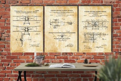 AHŞAP ÇERÇEVELİ VİNTAGE TABLO SETİ, PLAIN, 50X70