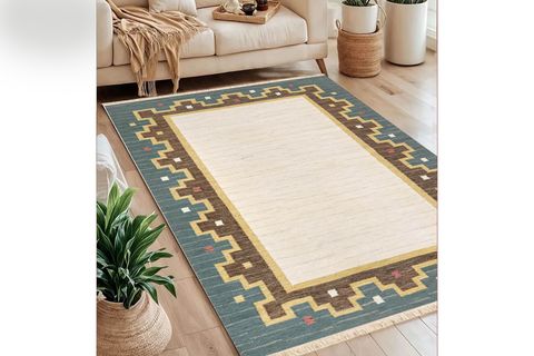 GEO KENAR BASKILI DOKUMA TABAN HALI, 190 YNG, 150X230 CM