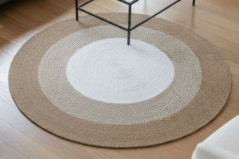 ORBITA YUVARLAK JÜT HALI, BEYAZ NATURAL, 120 CM