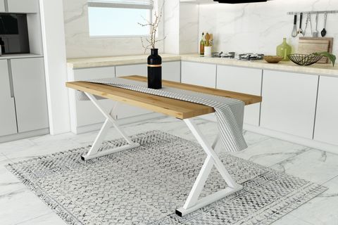 WOODESK BAHAR MASİF YEMEK MASASI, NATURAL RENK, 140X70, CPT7295-140