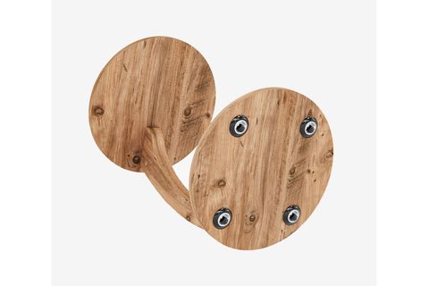 CLEO TEKERLEKLİ C SEHPA TEKERLEKLİ YAN SEHPA, ÇAM