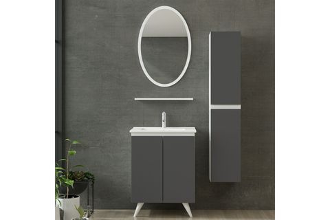 NİKA BANYO DOLABI 65CM AY2K 1EA1R ETJ BOY BEYAZ ANTRASİT