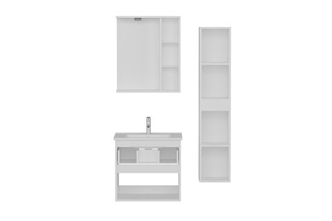 NİKA BANYO DOLABI AS2K1Ç42, BEYAZ ANTRASİT, 65 CM
