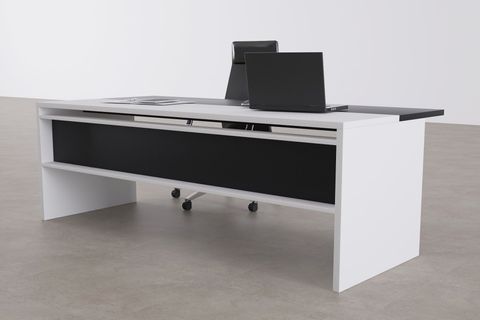 TUUNDESİGN RECTAN YÖNETİCİ MASASI, BEYAZ ANTRASİT, 200 CM