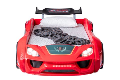 VENTO COOPER FULL LEDLİ RÜZGARLIKLI ARABALI YATAK, KIRMIZI, 90X190