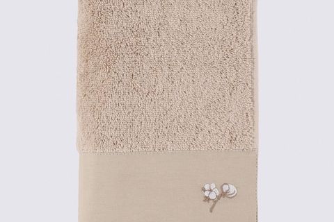 ECOCOTTON PURE BORDÜRLÜ NAKIŞLI İKİLİ EL YÜZ HAVLU SETİ, PAMUK, BEJ, 50X90