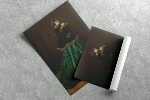 THE WOMAN IN THE GREEN DRESS AHŞAP ÇERÇEVELİ TABLO, 50X70