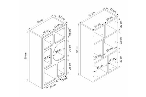 BOHEM MEBRAN KİTAPLIK, BEYAZ, 90 CM