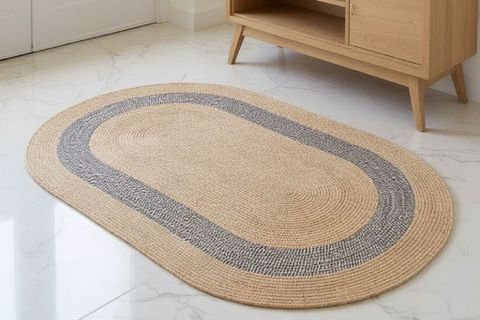 LORA OVAL MODEL HALI, NATURAL SİYAH, 90X150 CM