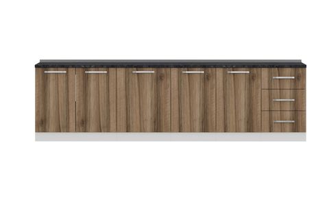 MİNAR 300 CM MUTFAK DOLABI BEYAZ DORE 300-D1-ALT MODÜL