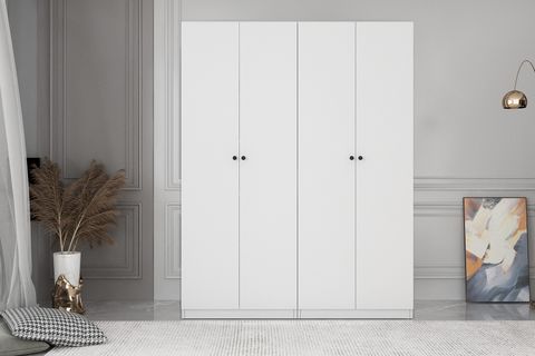 SANDAL GARDIROP, 4 KAPAKLI 5 RAFLI, GARDIRO, BEYAZ, 140CM