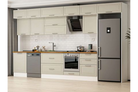 ALVİNKA 410X240 CM KLASİK MEBRAN MUTFAK DOLABI, MB E90S60S60 2 MEBRAN KUMTAŞI SUNTALAM