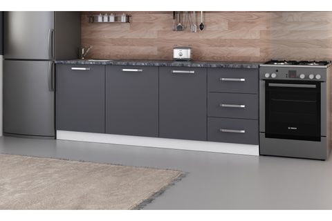MİNAR 220 CM MUTFAK DOLABI BEYAZ ANTRASİT 220-A1-ALT MODÜL