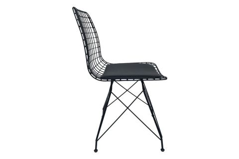 LANSE MASA VE TEL SANDALYE TAKIMI, SİYAH 120X70