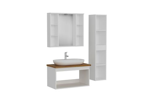 NİKA BANYO DOLABI AS2K23, BEYAZ, 85 CM