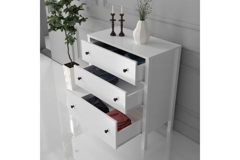 VENEZİA MİNİFİKS ŞİFONYER, WOOD BEYAZ, 3 ÇEKMECELİ