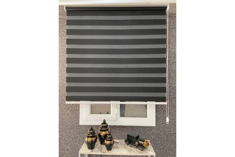 ZEBRA VE STOR PERDE, DÜZ SİYAH, DSG704, 170X200