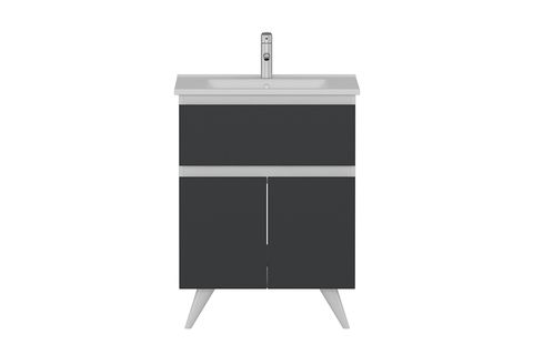NİKA BANYO DOLABI ALT 65CM AY2K1Ç ETJ BEYAZ ANTRASİT