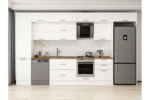 ALVİNKA 400X240 CM KLASİK MEBRAN MUTFAK DOLABI, MBB E90B50S60 2 MEBRAN BEYAZ SUNTALAM