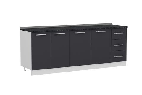 MİNAR 220 CM MUTFAK DOLABI BEYAZ ANTRASİT 220-A2-ALT MODÜL