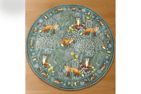 FOX BASKILI YUVARLAK DOKUMA TABAN HALI, 175 YNG, 100X100 CM
