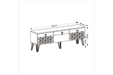 FLOW TV STAND, ALT MODÜL, ROYAL MERMER CEVİZ